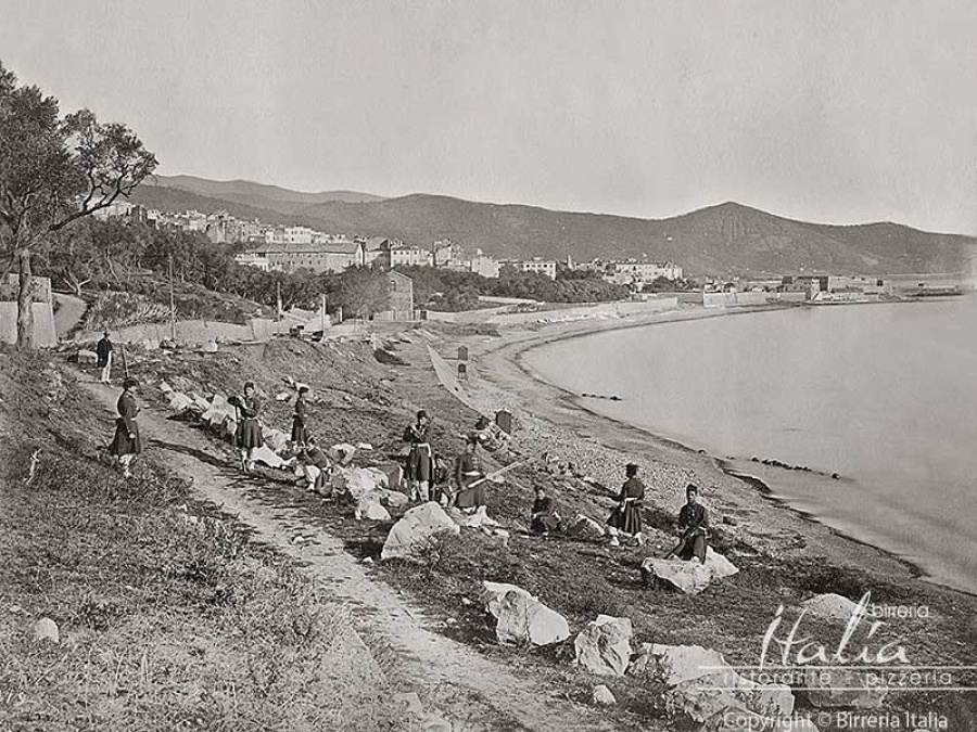 Sanremo: soldati su corso Imperatrice, 1872