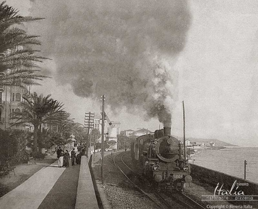 Sanremo: The promenade and the train station, 1900
