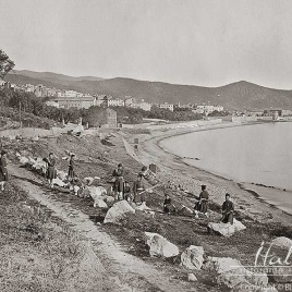 Сан - Ремо: солдаты на Корсо Императриче, 1872 год
